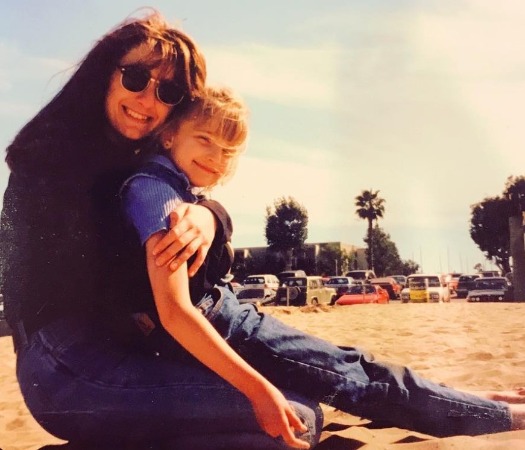 Young Brianne Howey with her mother.